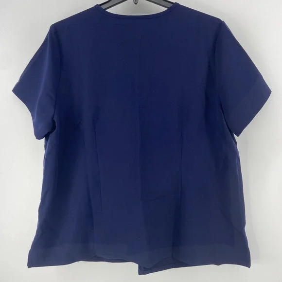 Figs Shirt Womens 4XL Navy Casma Scrub Top Three Pocket Short Sleeve Medical - Picture 2 of 8